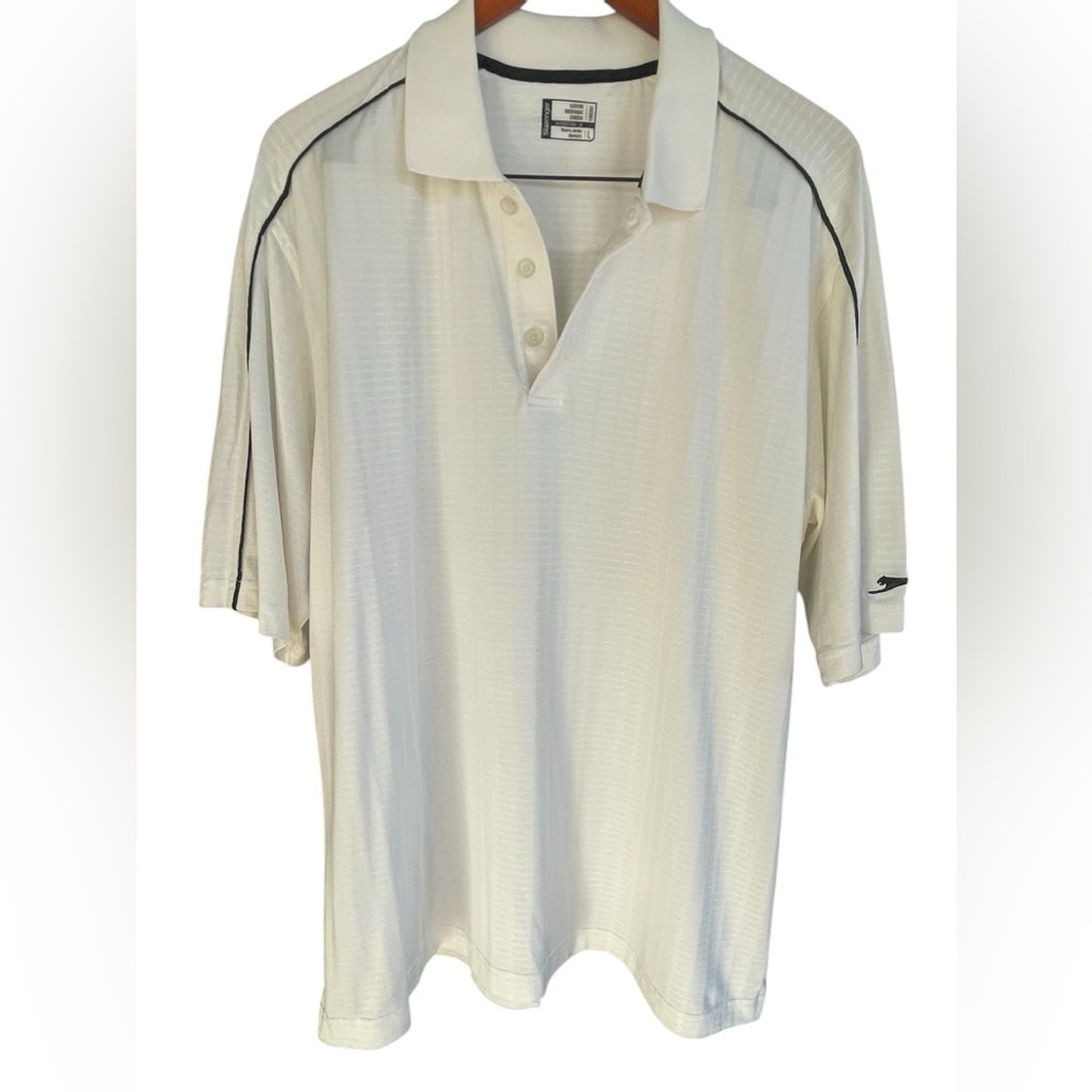 🖤⛳️Like new Slazenger golf polo shirt size L in cool white/black textured shirt
